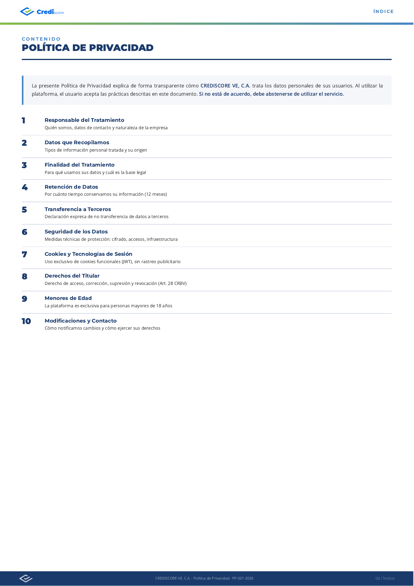 Política de Privacidad - Página 2