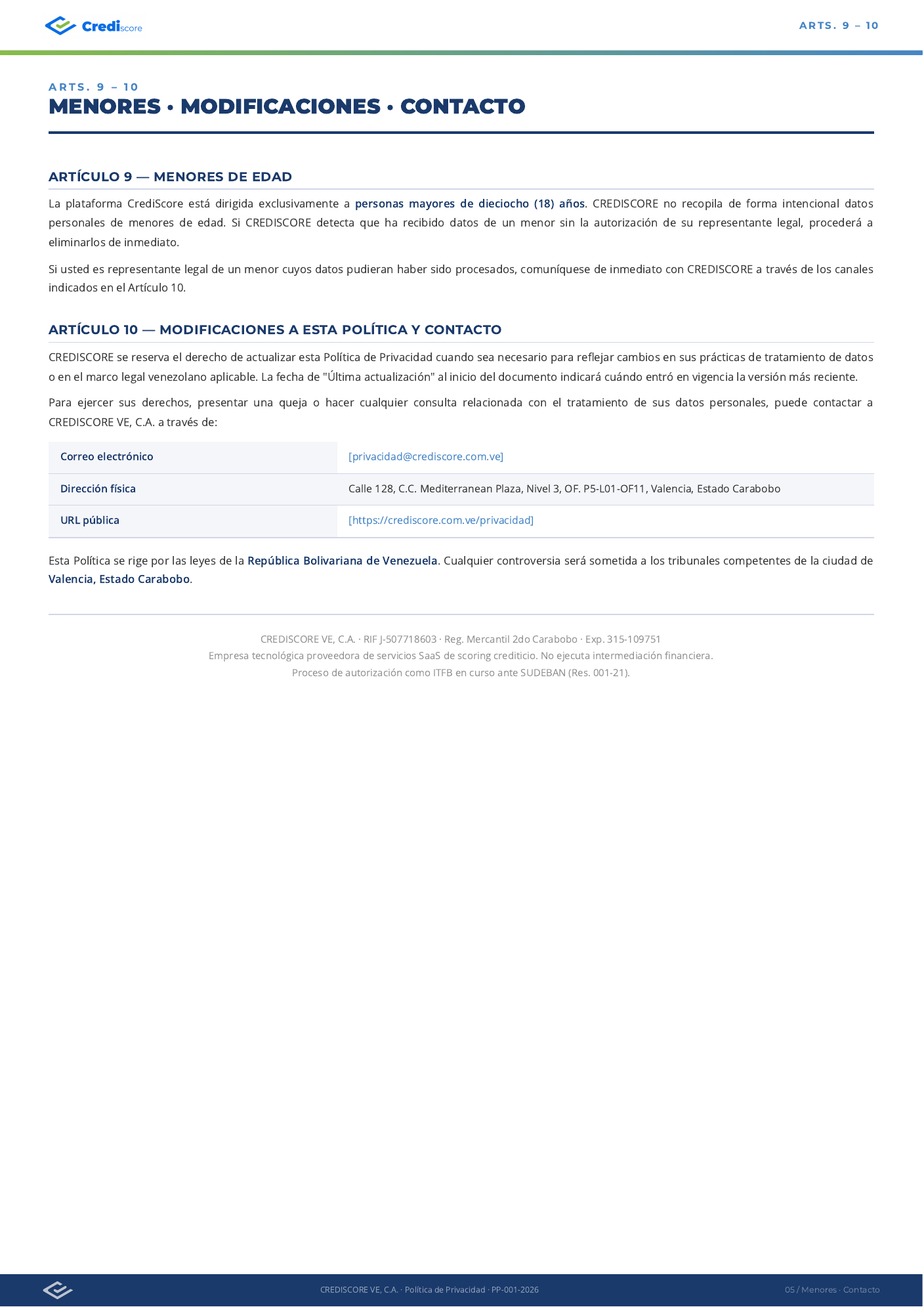 Política de Privacidad - Página 5
